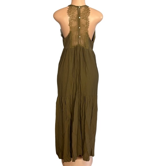 Lovestitch Elegant Olive Green Lace Maxi Dress - Picture 6 of 11